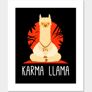 Karma Llama - Funny Yoga Llama Meditating Posters and Art